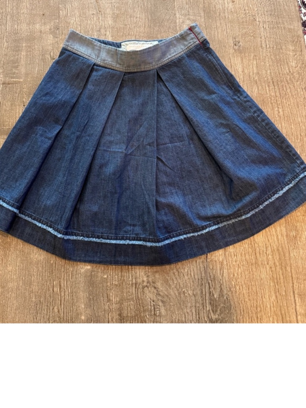 NWOT Burning Torch Dark Blue Denim Pleated Mini Skirt Size Small